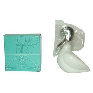Avon Love Bird Moodwind Cologne White Swan Silver Lid Decanter Bottle full
